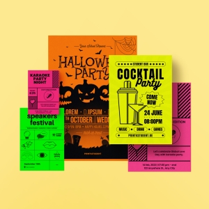 Posters et flyers sur papier fluo